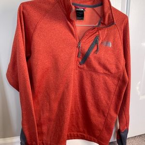 North face orange pullover great condition